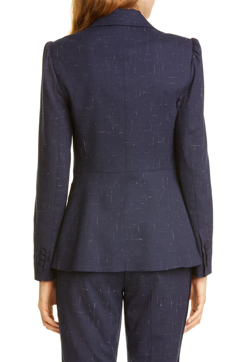 Tailored by Rebecca Taylor Puff Sleeve Crosshatched Wool Blend Jacket, Alternate, color,