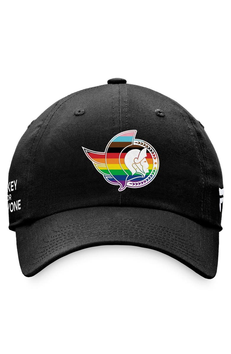 FANATICS Men's Fanatics Branded Black Ottawa Senators Team Logo Pride Adjustable Hat, Alternate, color, Black