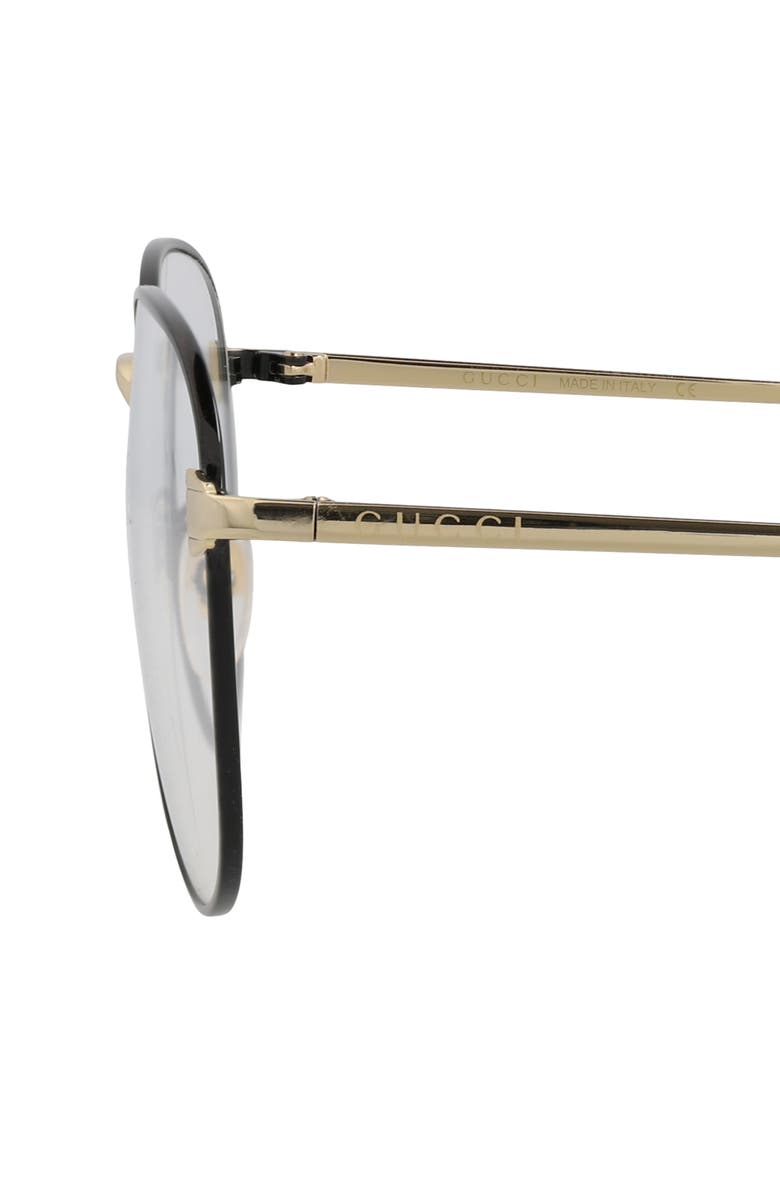 Gucci Novelty 57mm Aviator Optical Glasses, Alternate, color,