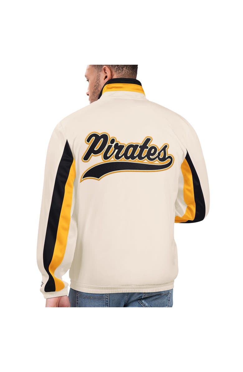 STARTER Men's Starter Cream Pittsburgh Pirates Rebound Cooperstown Collection Full-Zip Track Jacket, Alternate, color,