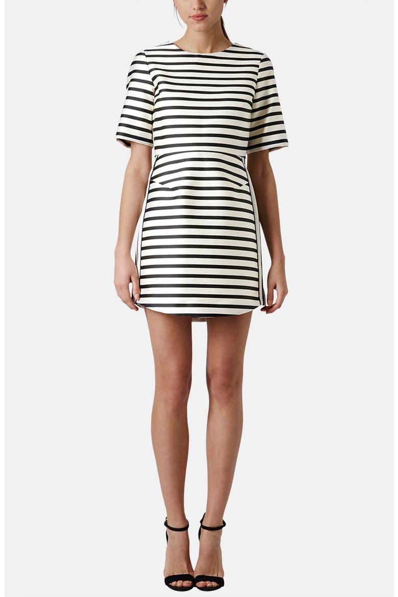 Stripe Satin Dress, Alternate, color, CREAM