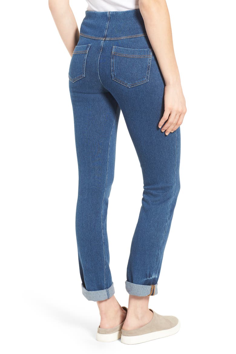'Lyssentials Boyfriend High Rise Denim Jeans, Alternate, color, MID WASH