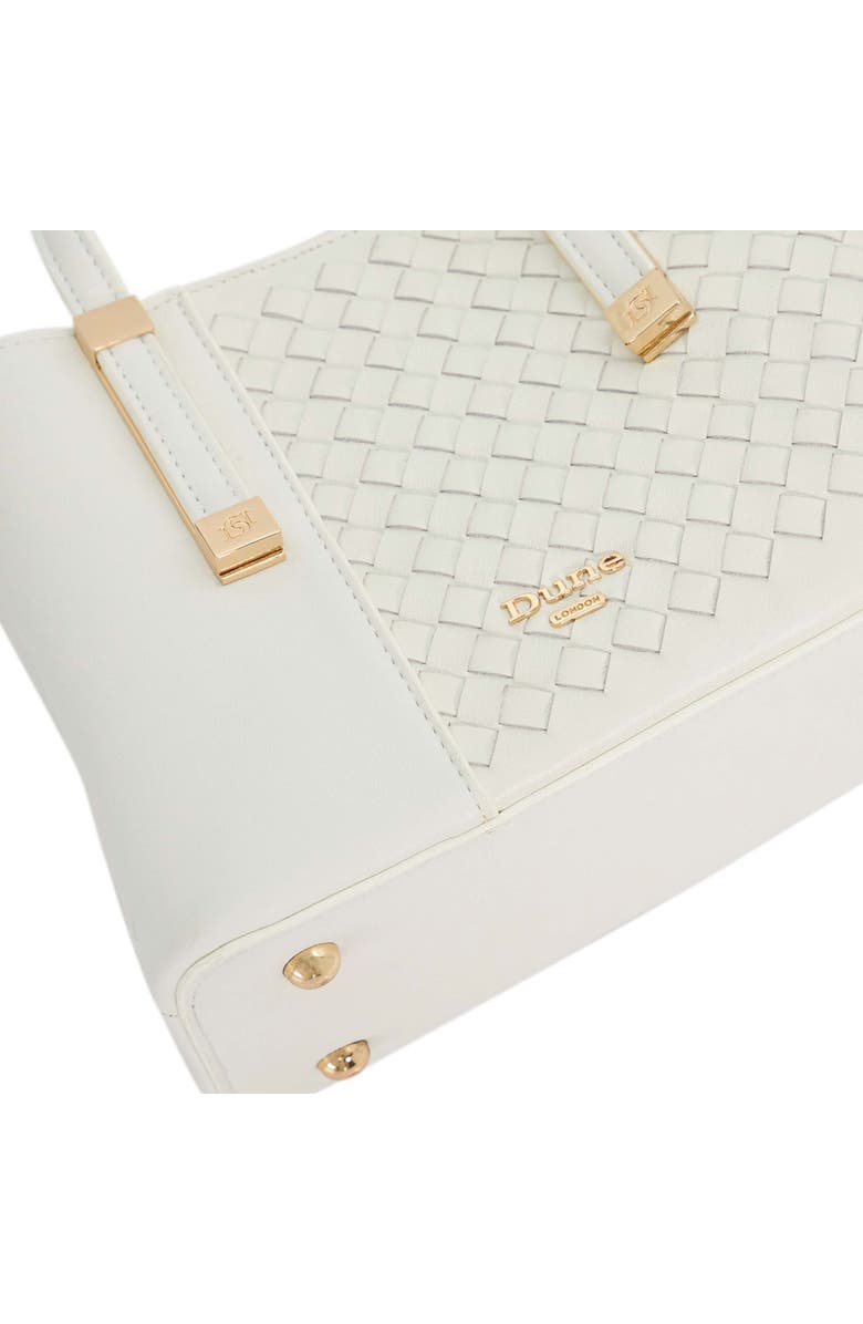 Dune London Dinkydorry Faux Leather Top Handle Bag, Alternate, color, White/ White