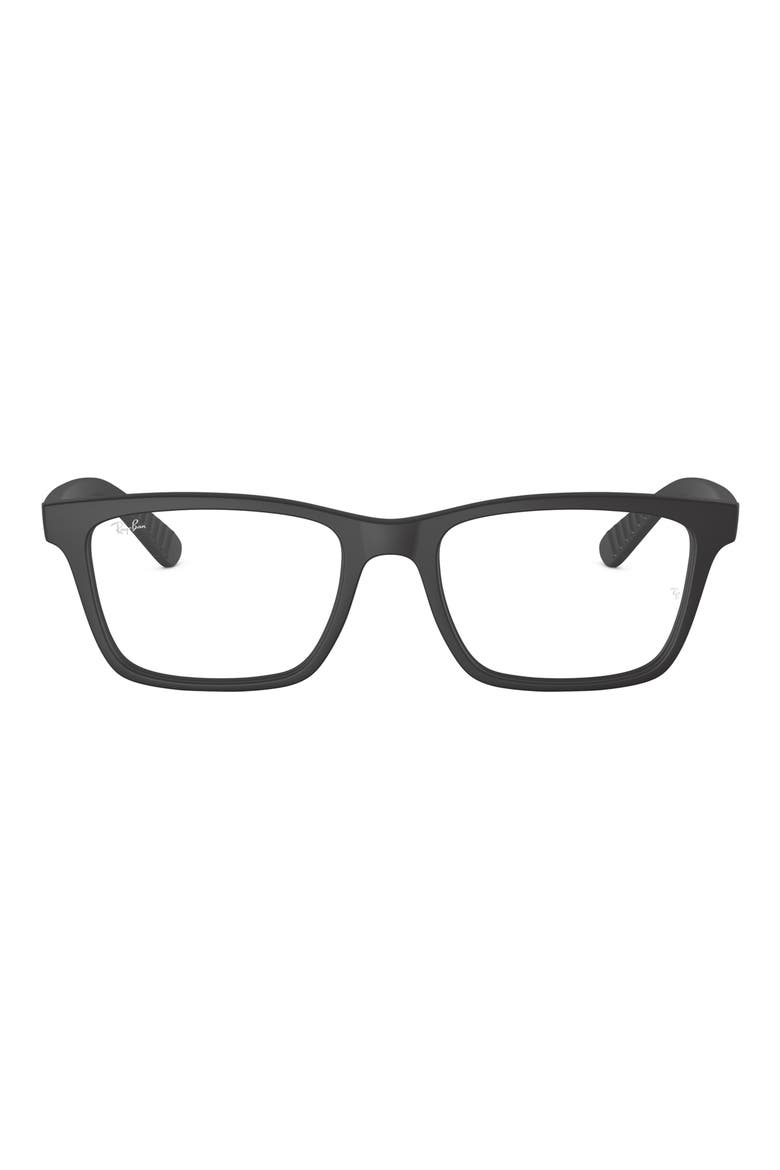 53mm Rectangular Optical Glasses, Main, color, MATTE BLACK