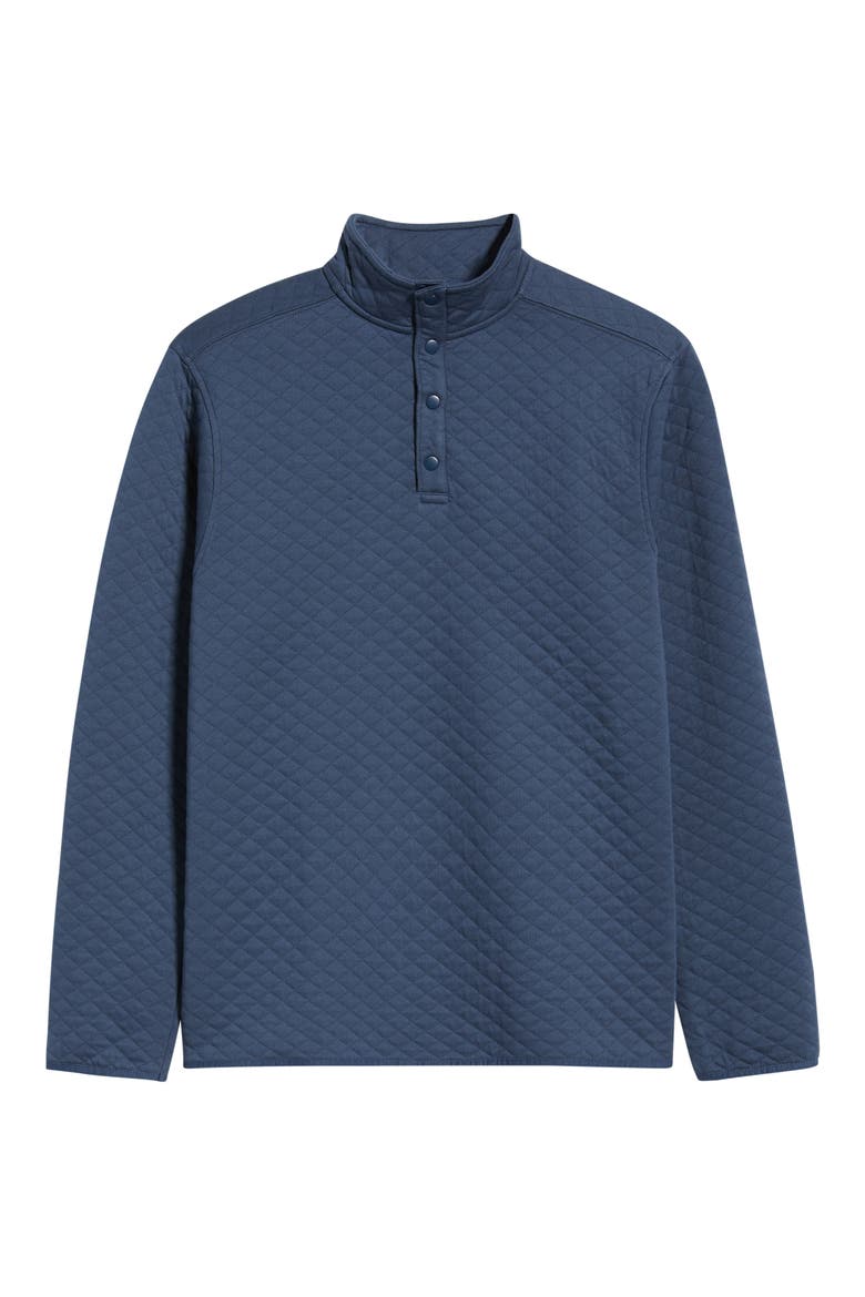 Cory Quilted Snap Placket Pullover, Main, color, NAVY