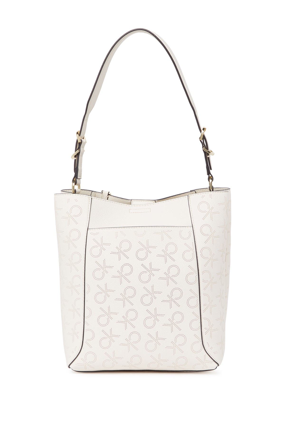 Calvin Klein Denver Perforated Montego Logo Hobo Shoulder Bag, Alternate, color, 