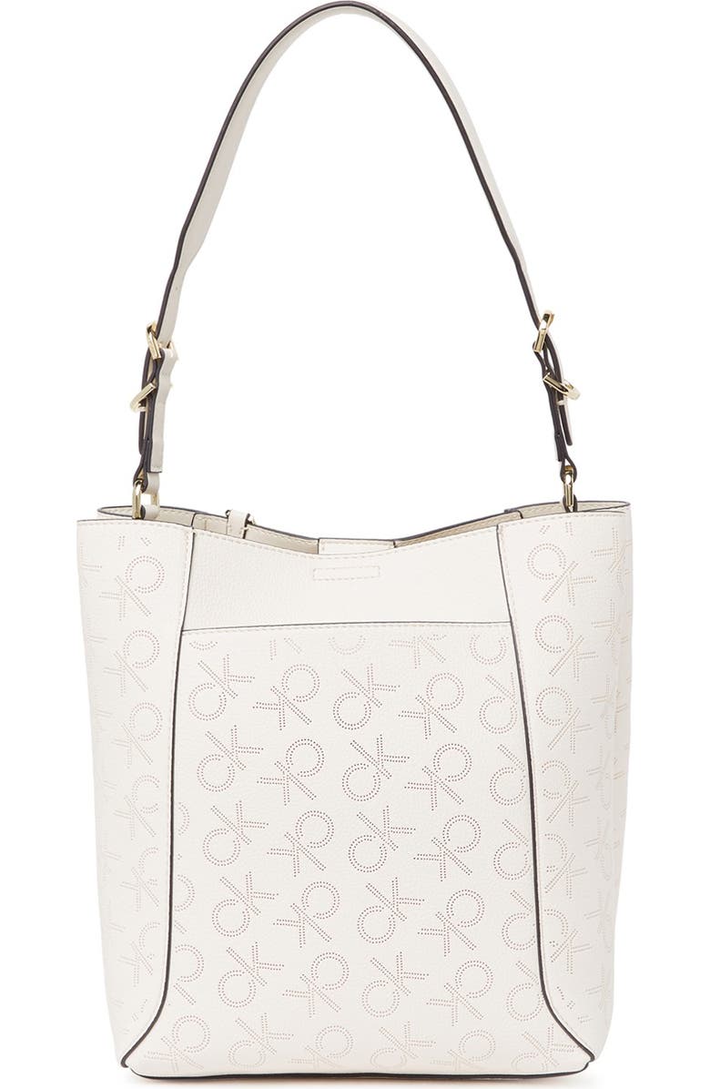 Calvin Klein Denver Perforated Montego Logo Hobo Shoulder Bag, Alternate, color,