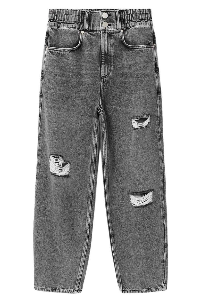 Daisy Ripped Tapered Jeans, Main, color, WASHED GREY