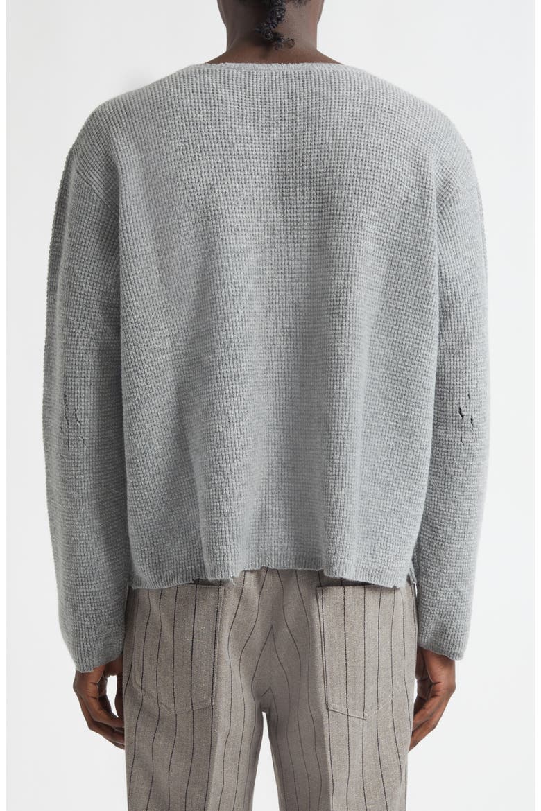Friends Waffle Sticth Wool & Cashmere Sweater, Alternate, color, DOVE GREY