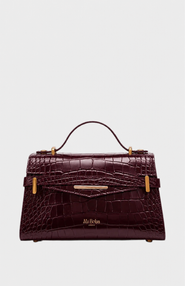 Mi Bolsa London Mi Collection - Croc Embossed Leather Top Handle Bag