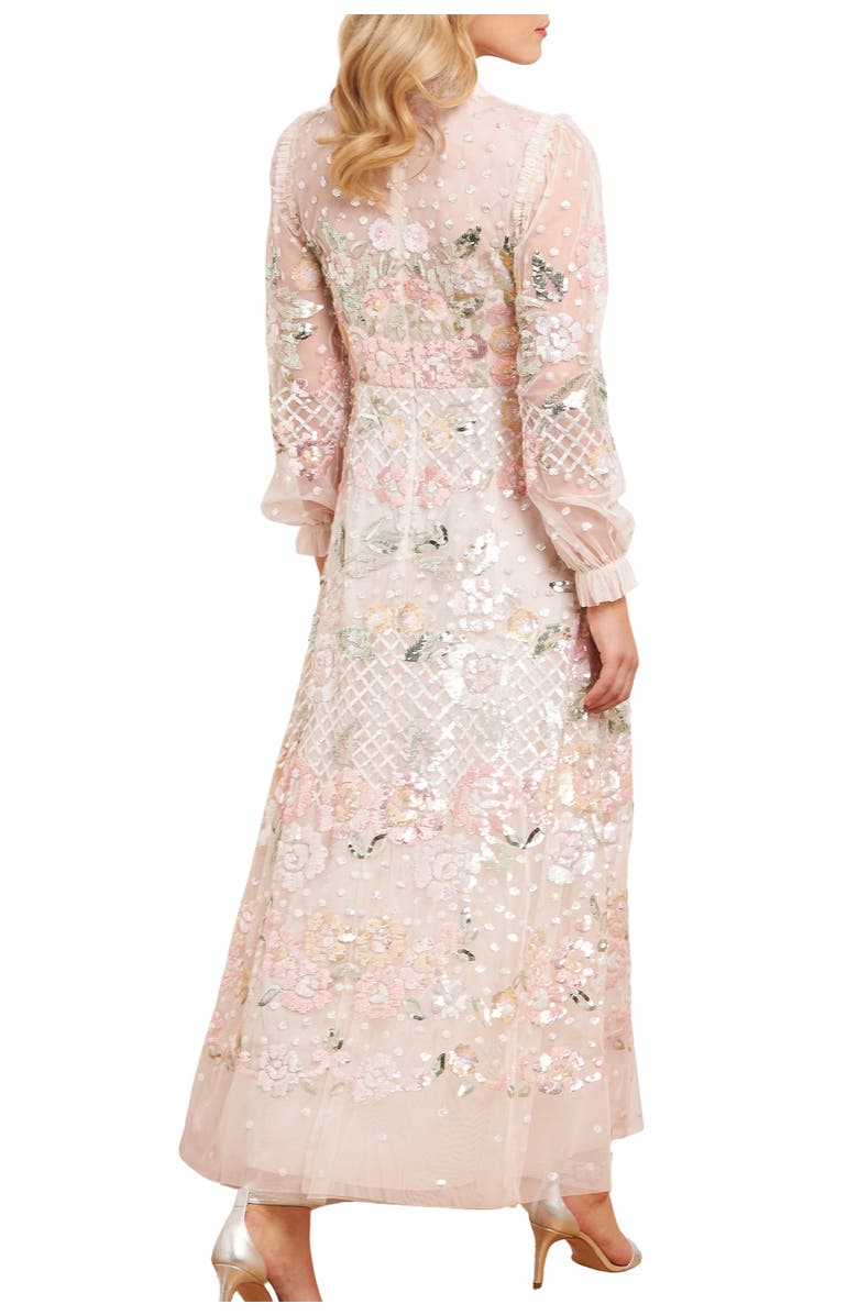 Needle 
Thread Rosalie Long Sleeve Ankle Gown, Alternate, color, Cream