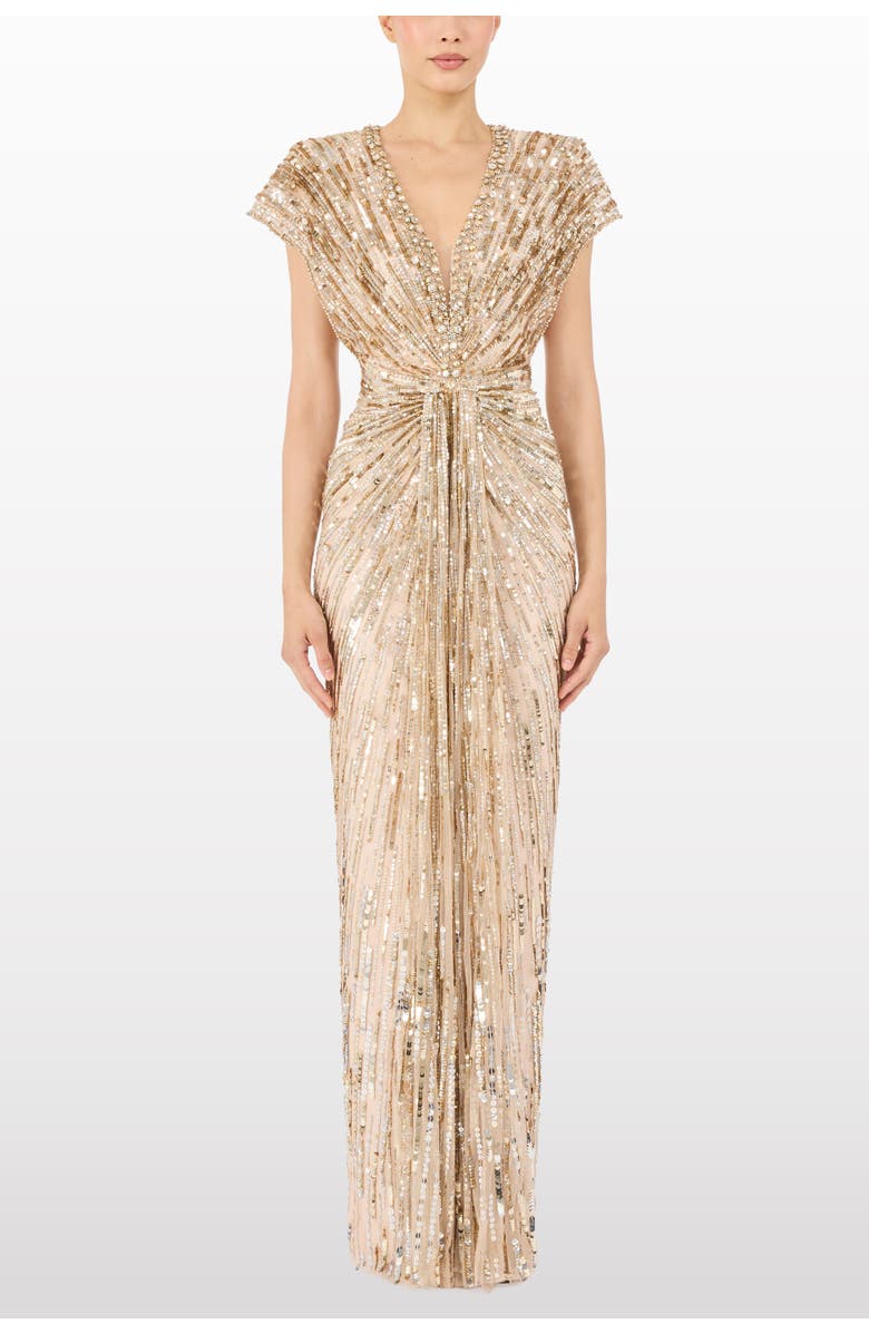 Jenny Packham Lacie Maxi Dress, Alternate, color, Morganite