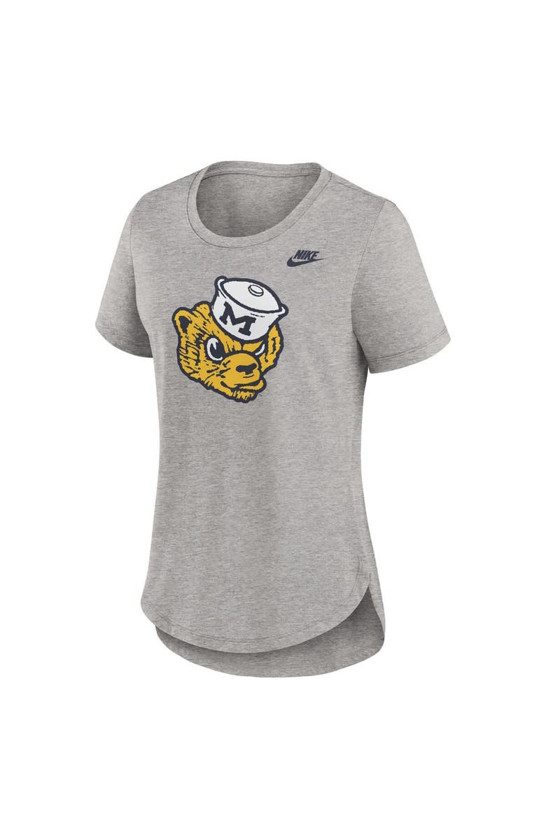 Nike Women's Nike Heather Gray Michigan Wolverines Legacy Tri-Blend T-Shirt, Alternate, color, 