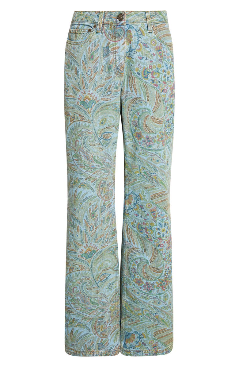Etro Paisley Jeans, Main, color, Multicolor On Pale Blue Base