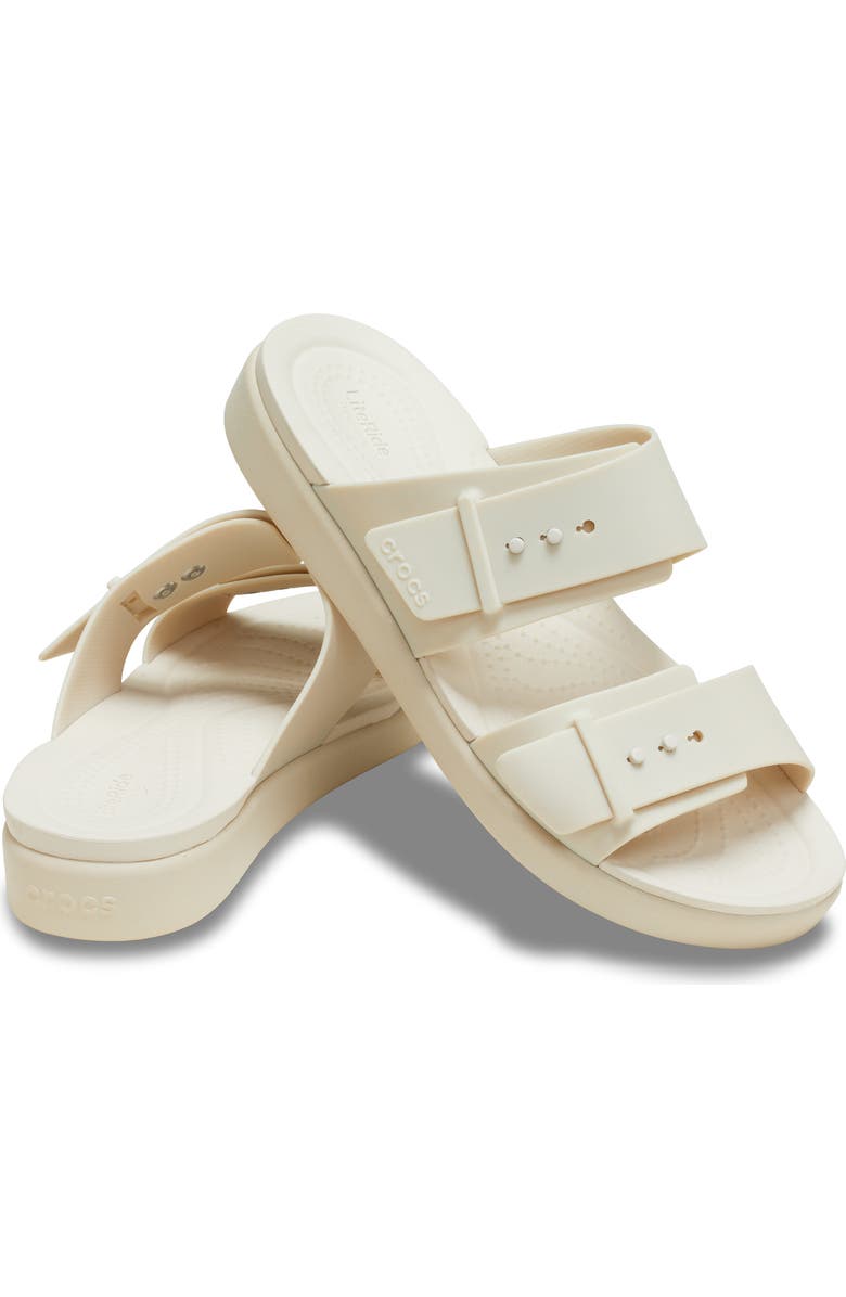 CROCS Brooklyn Wedge Slide Sandal, Alternate, color, Sandstone