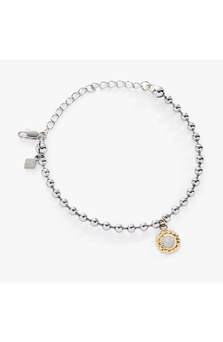 Alex and Ani Sunflower Ball Chain Bracelet, Main, color, Two Tone