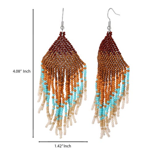 Jessica Simpson Beaded Fringe Earrings In Brown