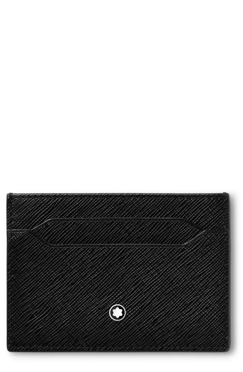Montblanc Sartorial Leather Card Holder, Main, color, Black