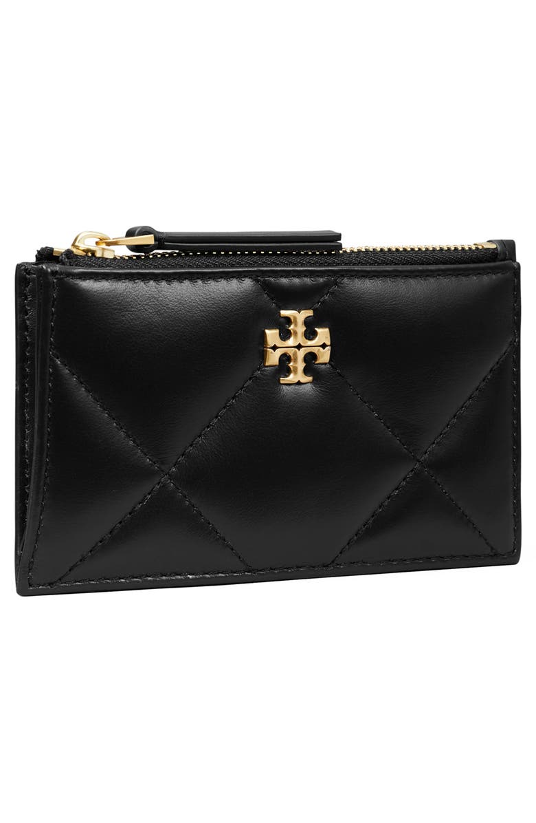 Tory Burch Kira Diamond Quilted Leather Zip Card Case, Alternate, color,