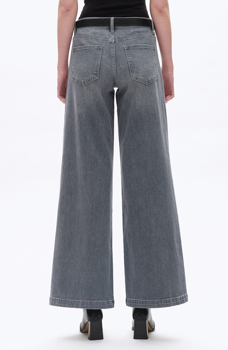 Bayeas Slant Pocket Mid Rise Wide Leg Jeans, Alternate, color, Grey Blue