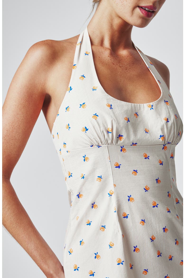 Citrus Stripe Halter Minidress, Alternate, color, CITRUS STRIPE