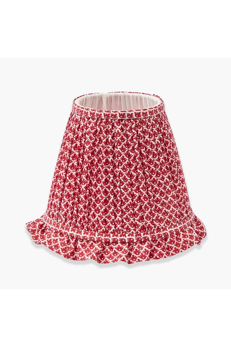 Lotus Ruffle Lampshade, Main, color, Red