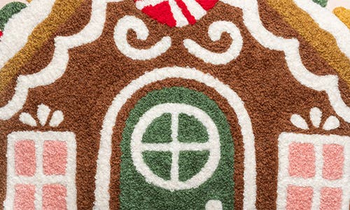 Karma Gifts Gingerbread House Embroidered Accent Pillow In Multi
