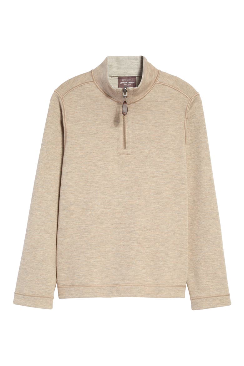 Kids' Solid Reversible Quarter Zip Pullover, Main, color, OATMEAL/ LIGHT GRAY