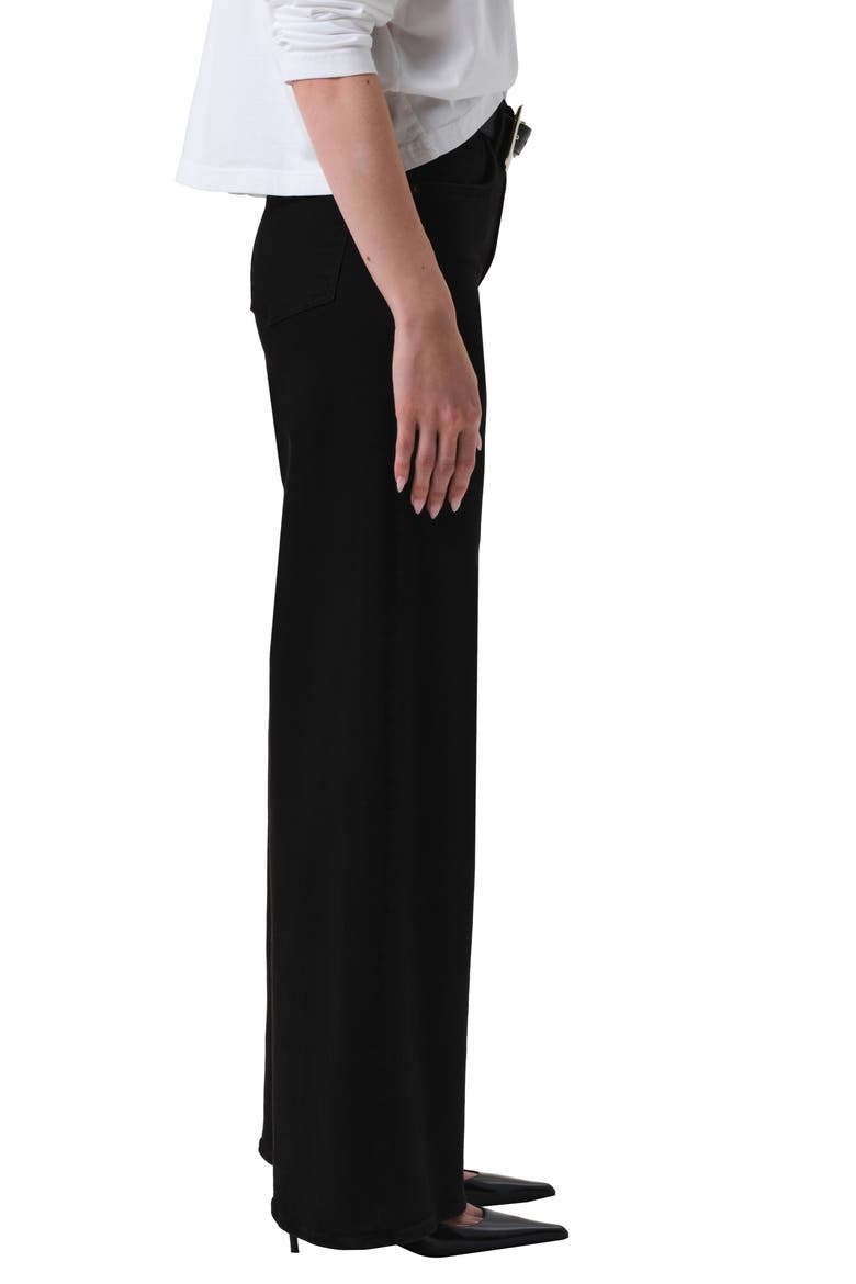 Lyra High Waist Wide Leg Jeans, Alternate, color, PLUSH BLACK BLACK