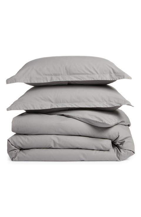 Organic Cotton Percale Duvet Cover & Shams Set
