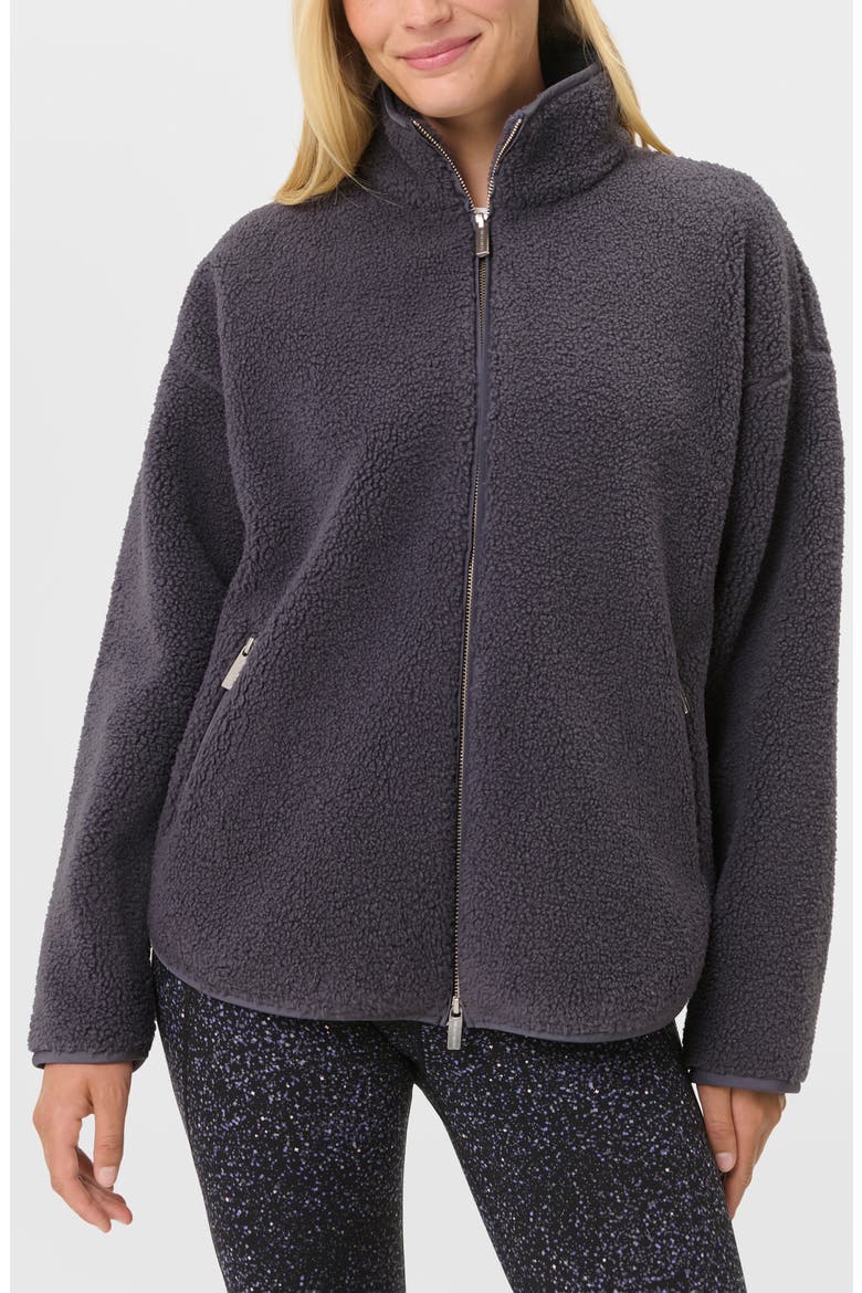 New Plush Fleece Zip Jacket, Main, color, NEBULA BLUE