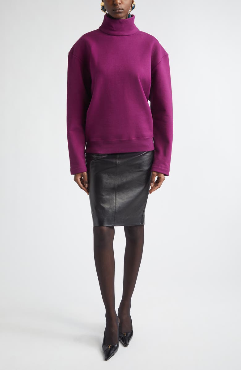 Saint Laurent Fleece Sweatshirt, Alternate, color, Violet