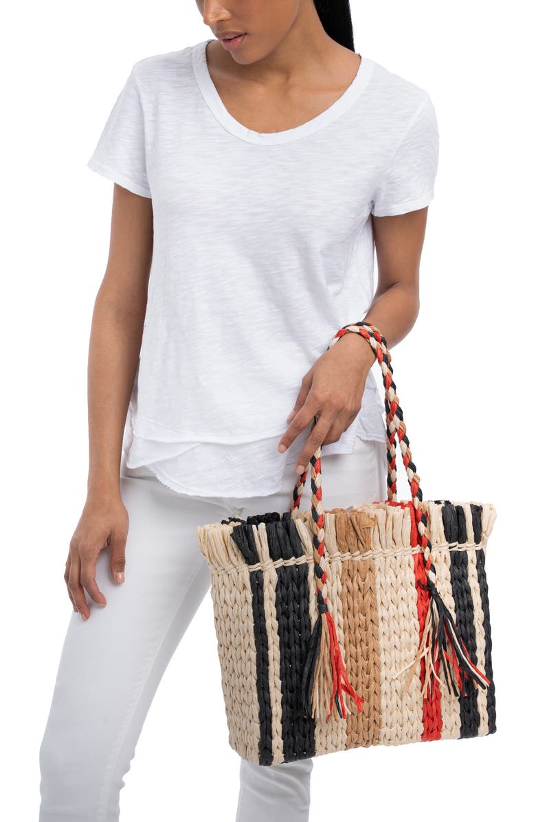 WILT Clothing Torrance Large Tote, Alternate, color, Black/Natural/Red