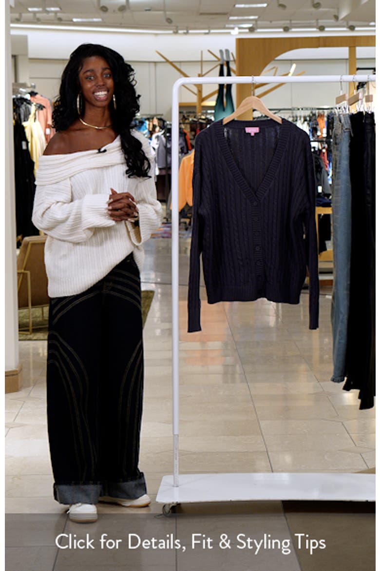 Francine Oversize Cable Cotton Cardigan video