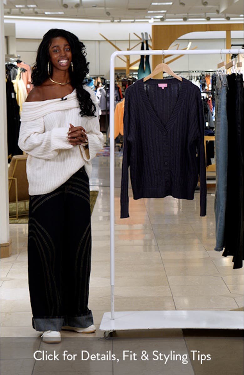 Francine Oversize Cable Cotton Cardigan, sales video thumbnail