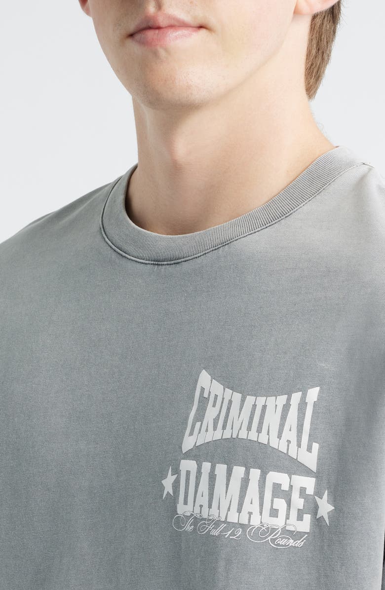 CRIMINAL DAMAGE Logo Graphic T-Shirt, Alternate, color, Washed Grey
