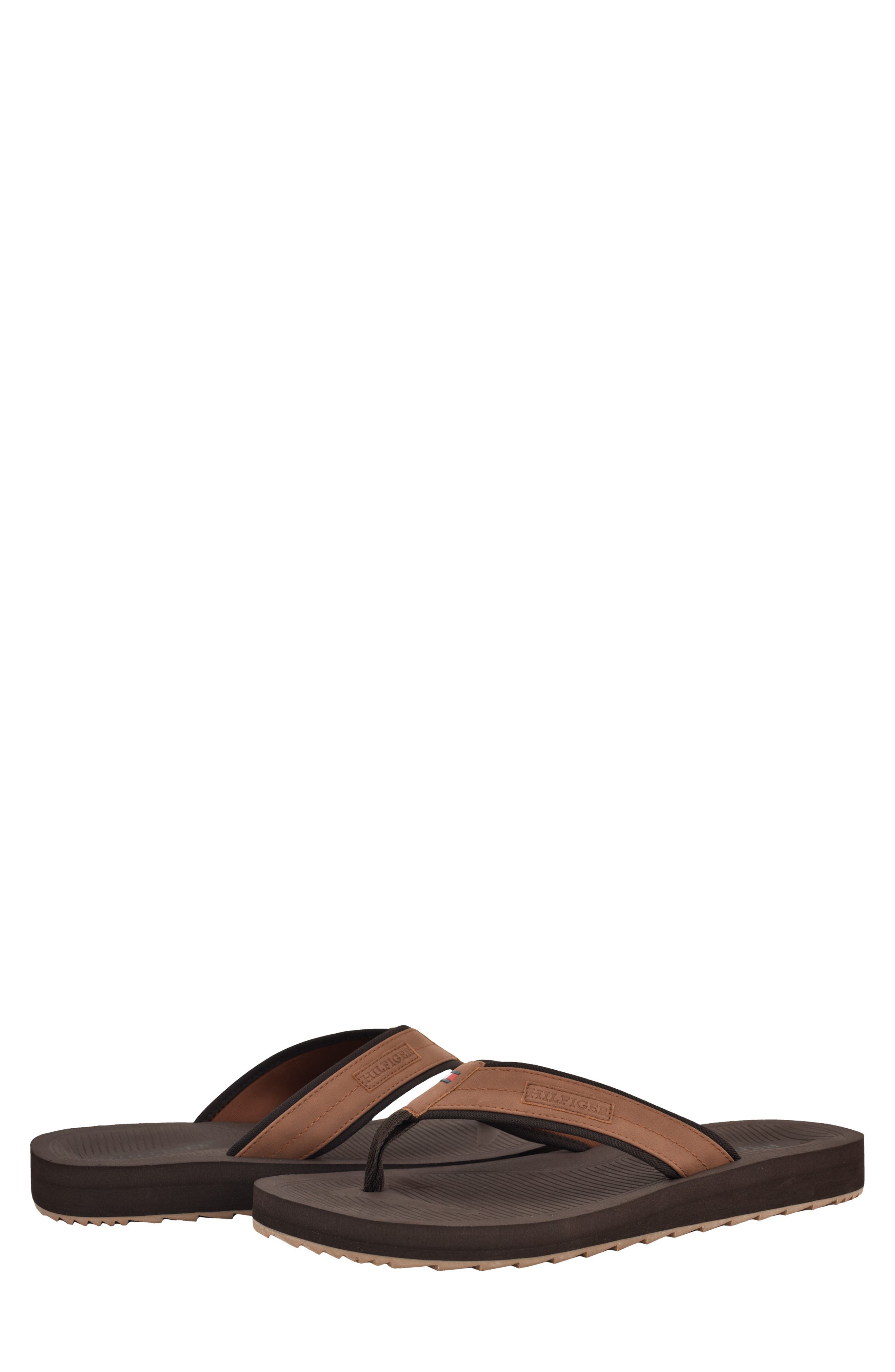 Orlind Logo Flip Flop, Alternate, color, COGNAC/ DARK COFFEE