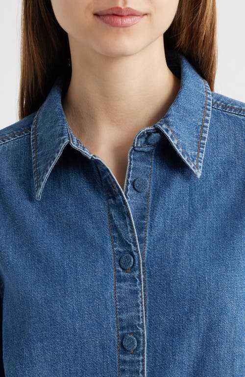 Frame Womens Antonia Play Short-sleeve Denim Midi Dress