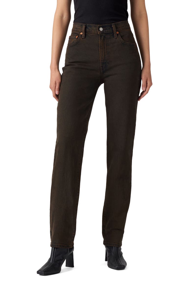 Ribcage Overdye High Waist Slim Jeans, Main, color, OVER A CUP SRTY