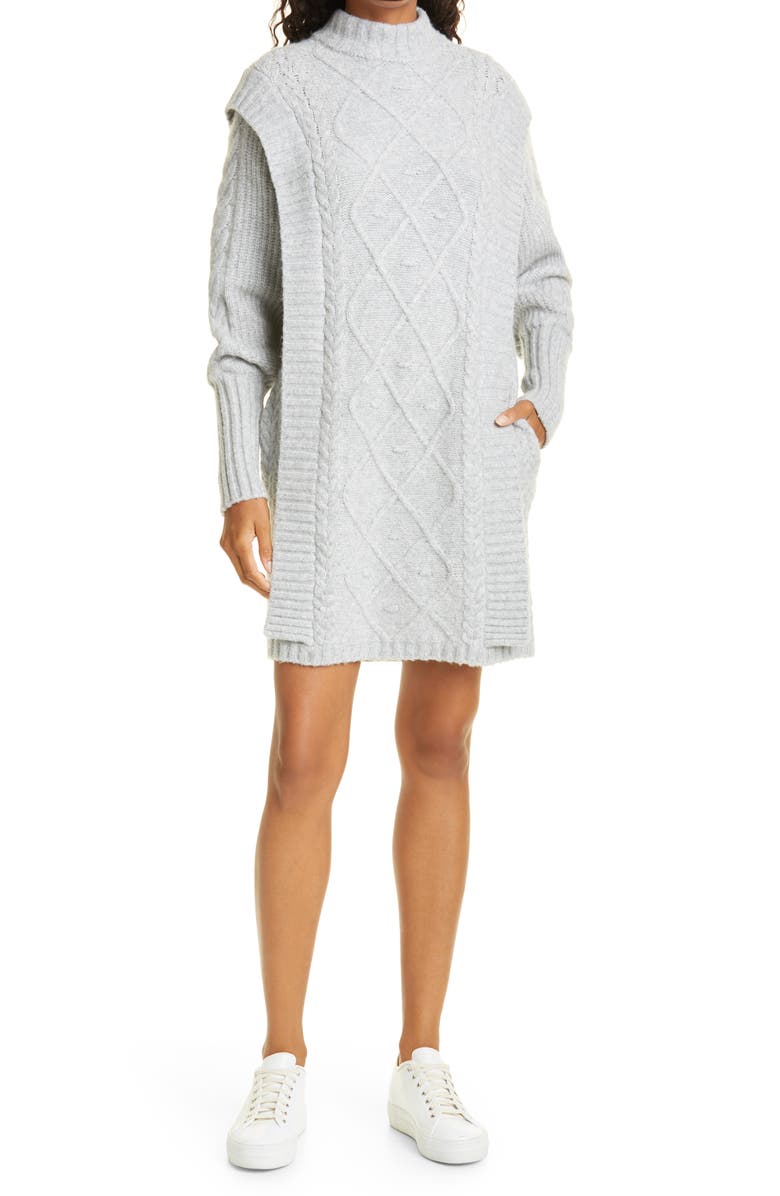 Ted Baker London Arriaa Long Sleeve Cable Sweater Dress, Main, color,