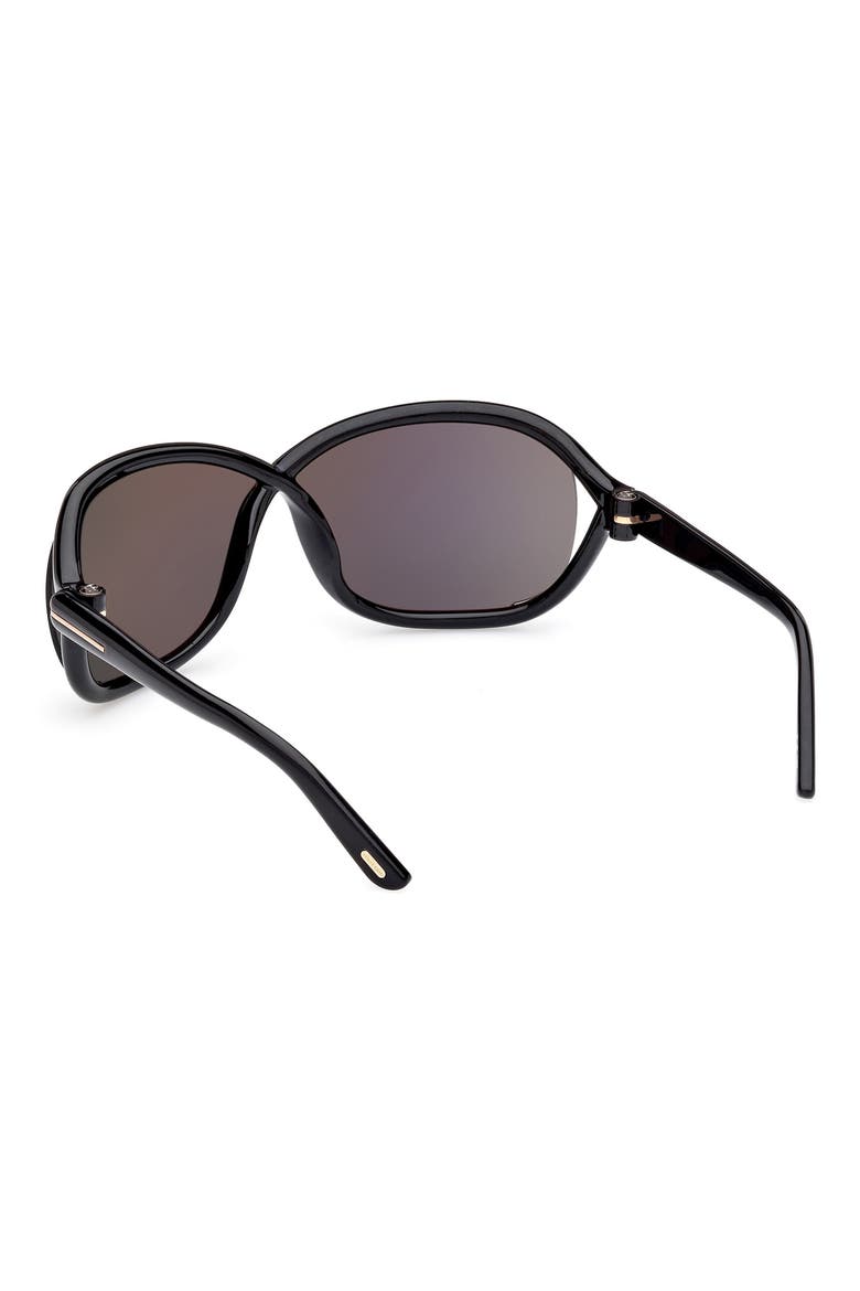 68mm Gradient Square Sunglasses, Alternate, color, SHINY BLACK / SMOKE