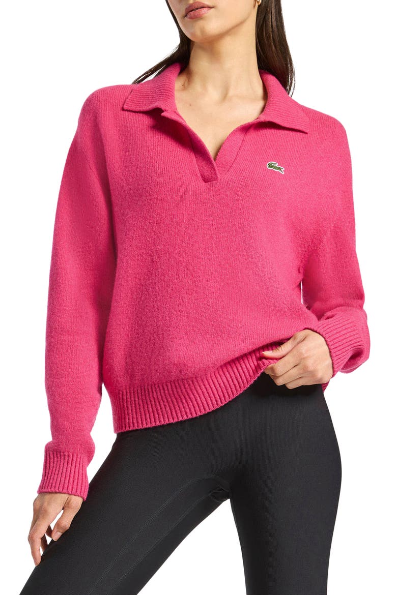 Solid Cashmere Blend Polo Sweater, Main, color, SPINELLE