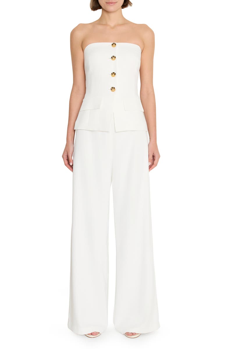 Amanda Uprichard Yadira Strapless Jumpsuit, Main, color, Ivory