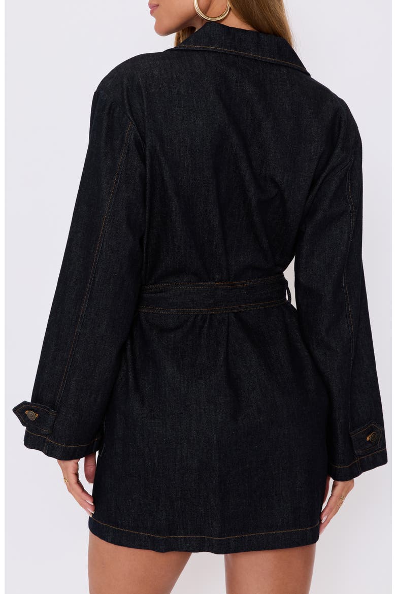 Canyon Long Sleeve Denim Minidress, Alternate, color, DARK DENIM