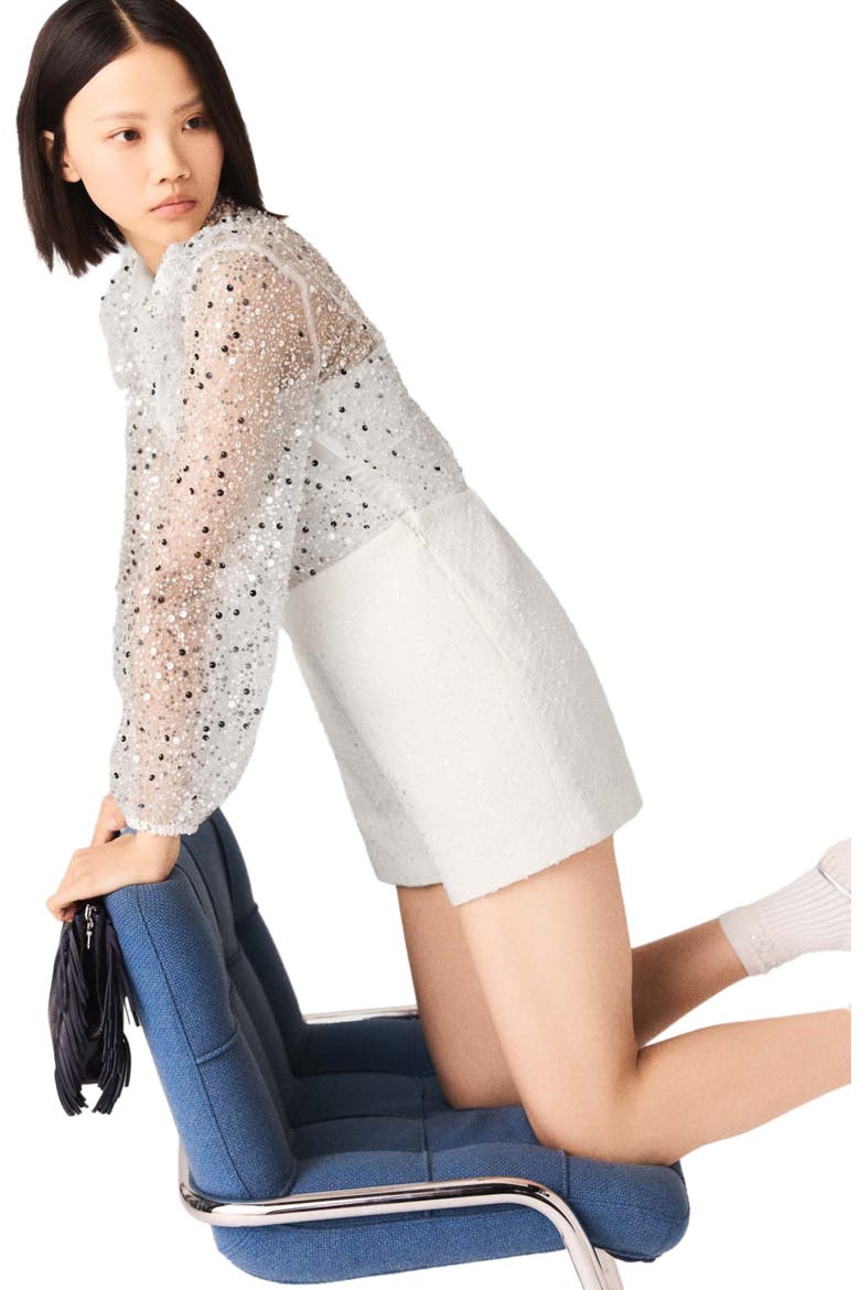 Tweed playsuit, Alternate, color, Ecru