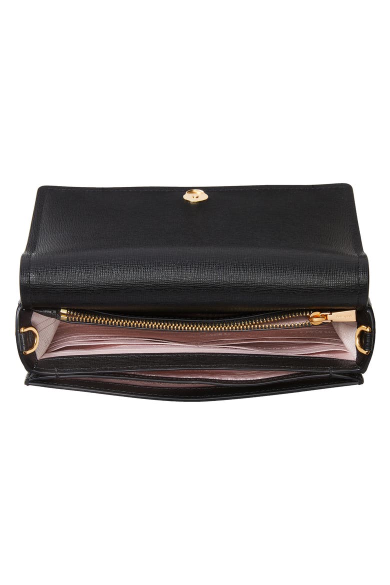 morgan leather wallet on a chain, Alternate, color, BLACK
