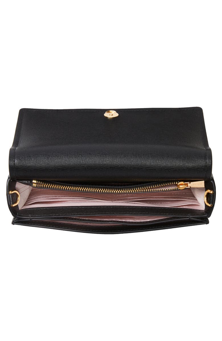 Kate Spade New York morgan leather wallet on a chain, Alternate, color, Black