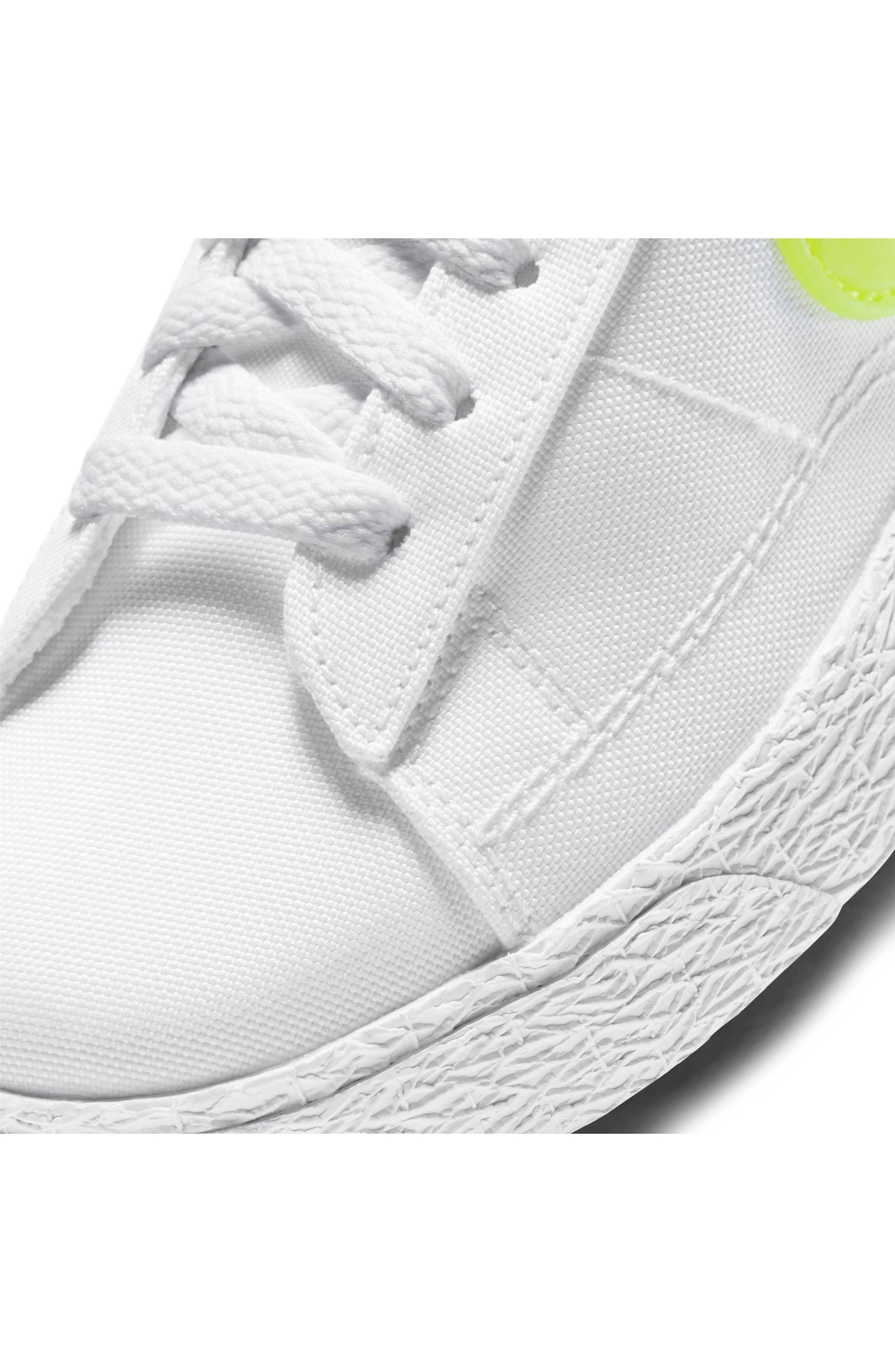 Blazer Low Pop Sneaker, Alternate, color, WHITE/ VOLT