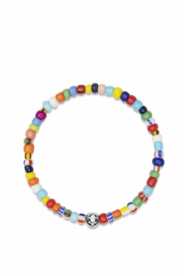 Vintage Trifocal Beaded Wristband, Main, color, Multi color