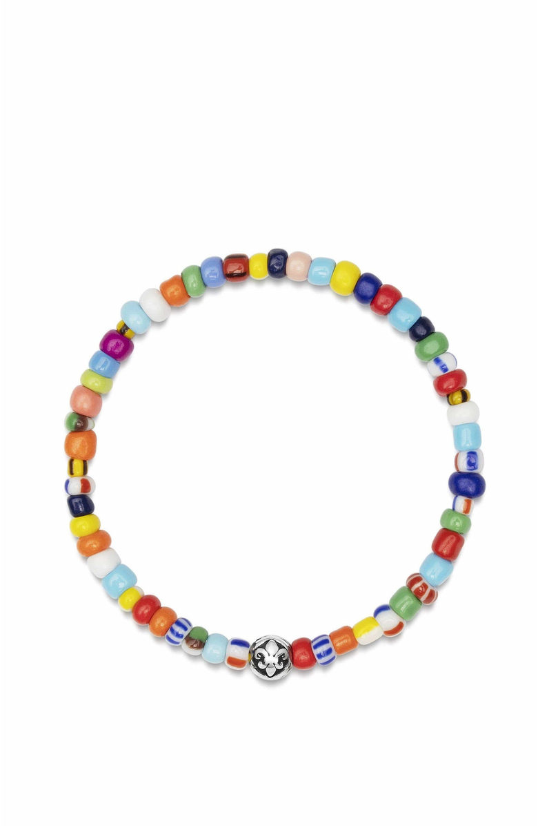 Nialaya Vintage Trifocal Beaded Wristband, Main, color, Multi Color